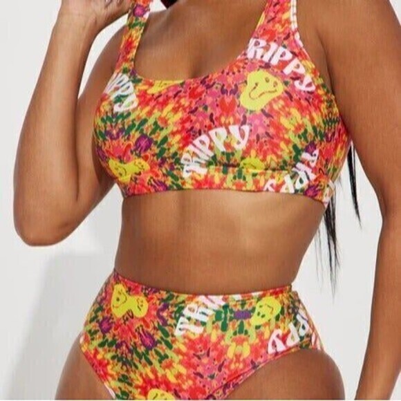 Trippy‎ High Waist 2 Piece Bikini Size Small RefN12 - Picture 3 of 6